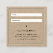 友達モダンのKraft紙参照を参照 スクエア名刺 (裏面)