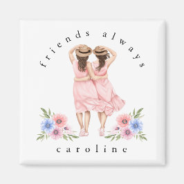 友達モダンはいつも女の子の帽子の名前 マグネット