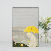 友達作り - かわいい幽霊の罫線ノート 便箋 (スタンド正面)