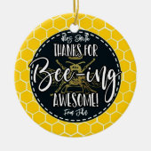 友達感謝していとなっ素晴らしてる セラミックオーナメント (正面)