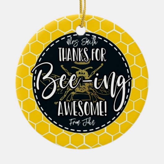 友達感謝していとなっ素晴らしてる セラミックオーナメント (正面)