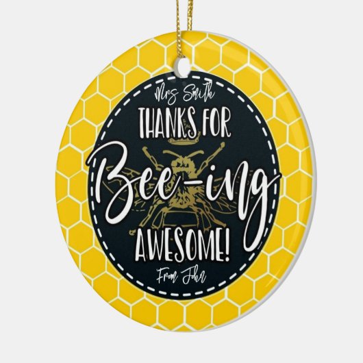 友達感謝していとなっ素晴らしてる セラミックオーナメント (左)