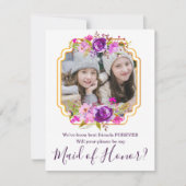 友達最高のが私のメイド・オブ・オーナー（花嫁付き添い人）カードになる 招待状 (正面)