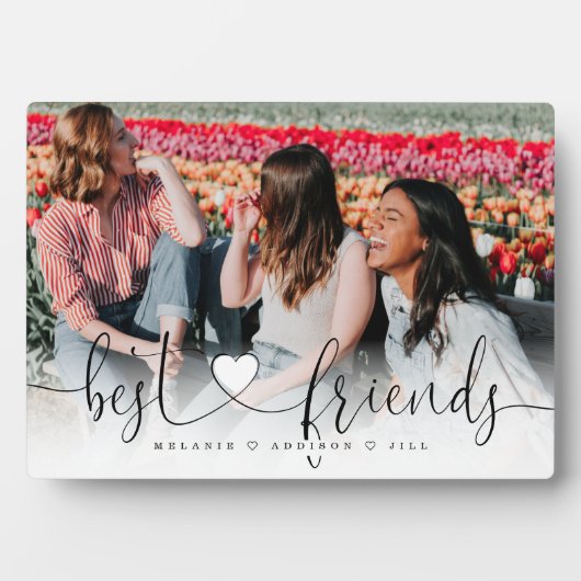 友達最高ののハートスクリプトギフトの写真 フォトプラーク (正面)