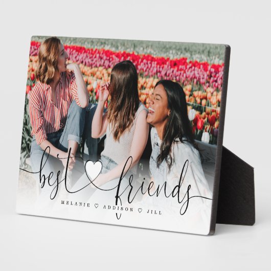 友達最高ののハートスクリプトギフトの写真 フォトプラーク (側面)