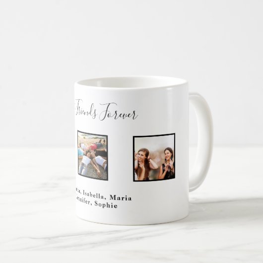 友達最高のは永遠にBFFカスタムの写真の名前の白 コーヒーマグカップ (正面右)