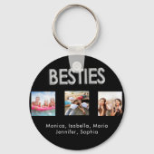 友達最高のは永遠BFFの写真は黒い銀の名前 キーホルダー (正面)