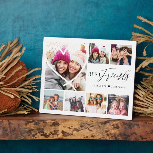 友達最高のへの贈り物7フォトコラージュハートBFF フォトプラーク (側面)