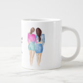 友達最高のギフトマグ2ブルネット ジャンボコーヒーマグカップ (右)