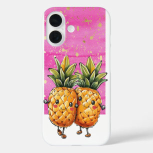 友達最高のパイナップルかわいいパイナップルピンク iPhone 16ケース