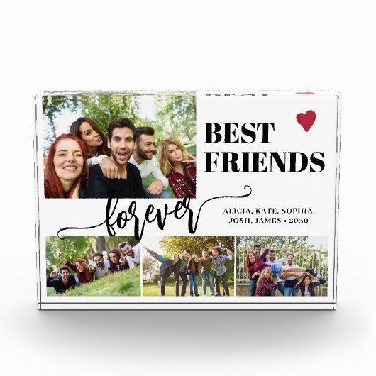 友達最高の永久名前をカスタムするコラージュ フォトブロック (正面)