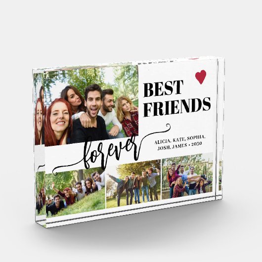 友達最高の永久名前をカスタムするコラージュ フォトブロック (左)