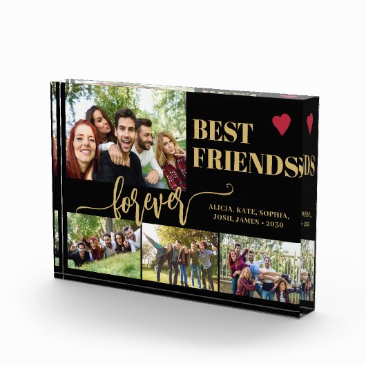 友達最高の永久名前をカスタムするコラージュ フォトブロック (右)