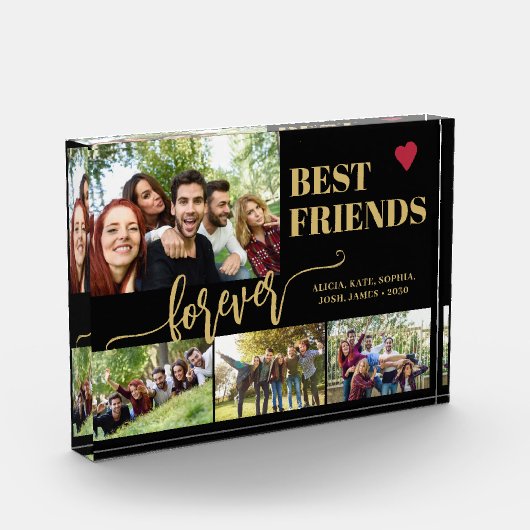 友達最高の永久名前をカスタムするコラージュ フォトブロック (左)