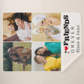 友達最高の永遠にかわいい4枚の写真コラージュ シェルパブランケット (正面(横))