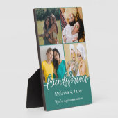 友達最高の永遠にかわいい4枚コラージュティール（緑がかった色） フォトプラーク (側面)