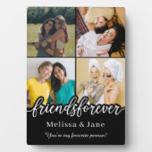 友達最高の永遠にかわいい4枚コラージュ黒 フォトプラーク (正面)