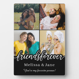 友達最高の永遠にかわいい4枚コラージュ黒 フォトプラーク