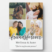 友達最高の永遠にかわいい4枚コラージュ黒 フォトプラーク (正面)