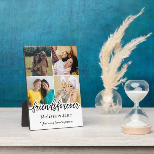 友達最高の永遠にかわいい4枚コラージュ黒 フォトプラーク (側面)