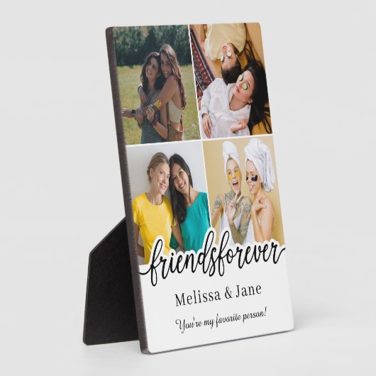 友達最高の永遠にかわいい4枚コラージュ黒 フォトプラーク (側面)