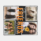 友達最高の永遠にかわいい4枚コラージュ黒 フリースブランケット (正面(横))