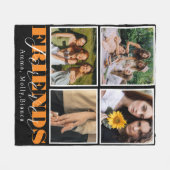 友達最高の永遠にかわいい4枚コラージュ黒 フリースブランケット (正面(横))