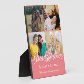 友達最高の永遠に可愛い4枚の写真コラージュピンク フォトプラーク (側面)