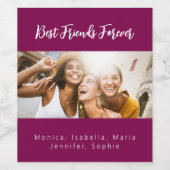 友達最高の永遠に紫色の写真を好む ワインラベル (シングルラベル)