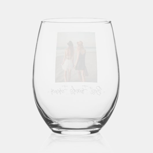 友達最高の永遠に1枚の写真 ステムなしワイングラス (裏面)