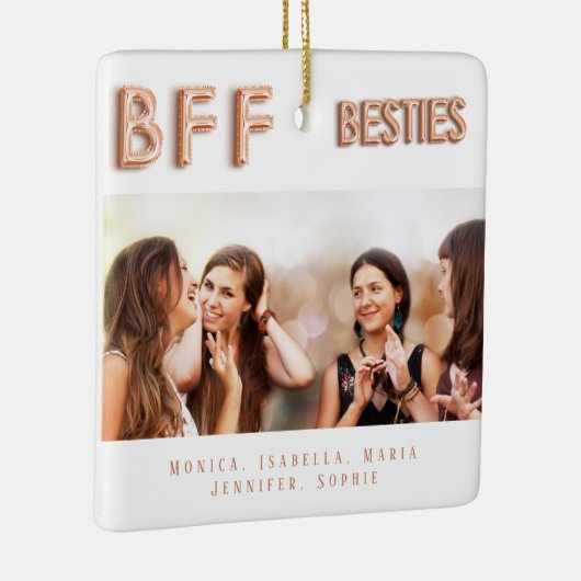 友達最高の永遠の写真バラ金ゴールドbsties BFF セラミックオーナメント (右)