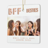 友達最高の永遠の写真バラ金ゴールドbsties BFF セラミックオーナメント (左)
