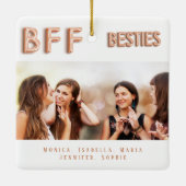 友達最高の永遠の写真バラ金ゴールドbsties BFF セラミックオーナメント (裏面)