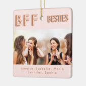友達最高の永遠の写真バラ金ゴールドbsties BFF セラミックオーナメント (左)