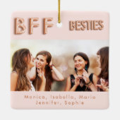 友達最高の永遠の写真バラ金ゴールドbsties BFF セラミックオーナメント (裏面)