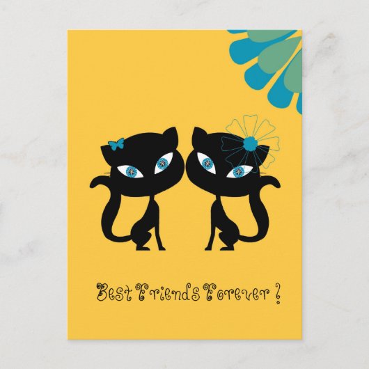 友達最高の永遠(BFF)猫が大好き! ポストカード (正面)