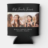 友達最高の永遠BFFカスタムフォトパーティー黒 缶クーラー (正面)