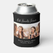 友達最高の永遠BFFカスタムフォトパーティー黒 缶クーラー (缶裏面)