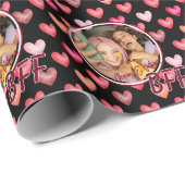 友達最高の永遠BFFハート、フォトブラックを追加 ラッピングペーパー (ロールコーナー)