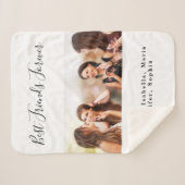 友達最高の永遠BFF写真名白 シェルパブランケット (正面(横))