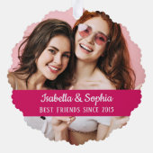 友達最高の永遠BFF 2写真友情 オーナメントカード (裏面)