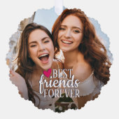 友達最高の永遠BFF 2写真友情 オーナメントカード (正面)