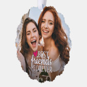 友達最高の永遠BFF 2写真友情 オーナメントカード (左)