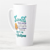 友達来と海の波のように行く カフェラテマグ (左アングル)