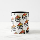 友達来と行くが、ピザは永遠におもしろい ツートーンマグカップ (中央)