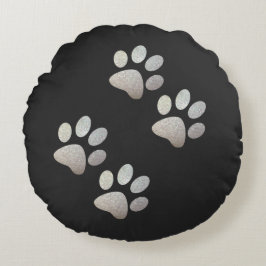 友達犬は銀の足を輝かせる ラウンドクッション