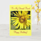友達親愛にハッピーバースデー! カード (黄色い花)