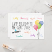 友達誕生日信じられないわ!カード カード (正面/裏面インサイチュ)