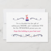 友達誕生日信じられないわ!カード カード (裏面)