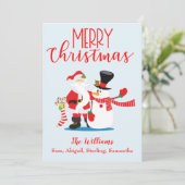 友達霜の降りた&サンタ応援クリスマスフォト シーズンカード (スタンド正面)